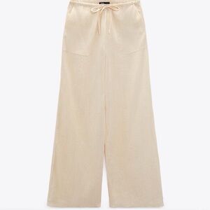 Zara Cream Wide-Leg Pants